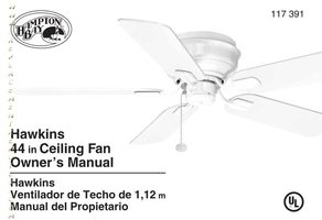 Hampton Bay CHQ8BT707AT Hampton Bay Ceiling Fan Operating Manual